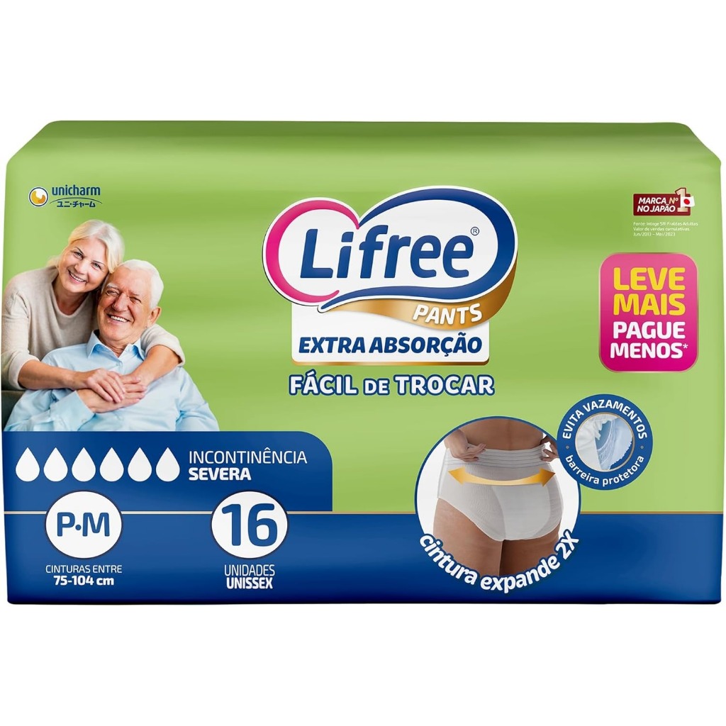 Lifree Fralda-Calça Extra Absorção Jumbo P/M 16 Unidades em Oferta na Shopee