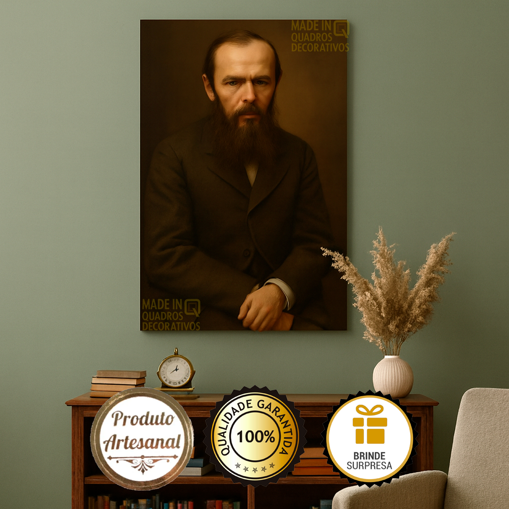 Quadro Decorativo Fedor Dostoyevskiy Escritor Romancista Filósofo Russo, Psicologia, Filosofia