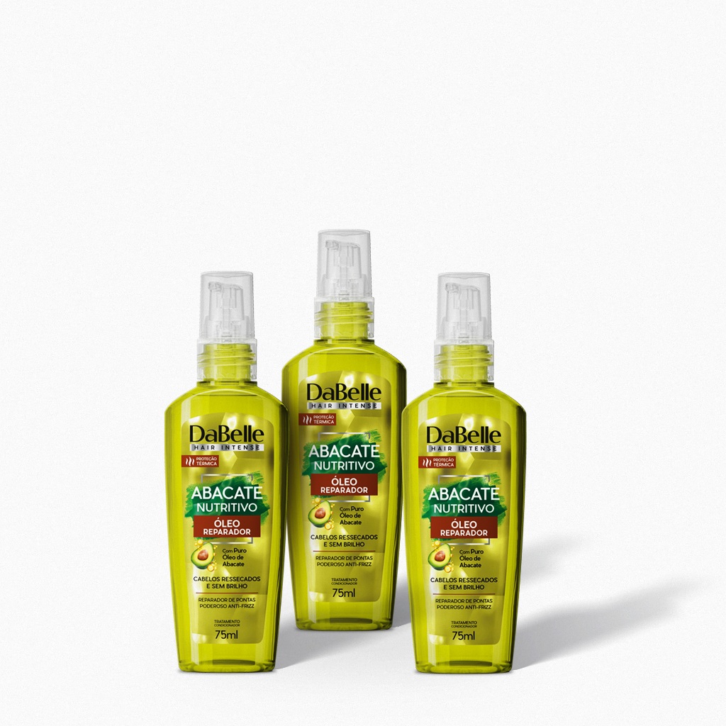 Combo 3 Óleos Reparadores Abacate Nutritivo - Dabelle Hair em Oferta na Shopee