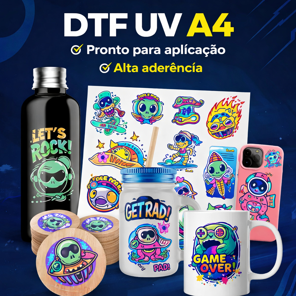 3 Folhas A4 DTF UV Adesivo de Transferência Impermeável Com sua Arte em Oferta na Shopee