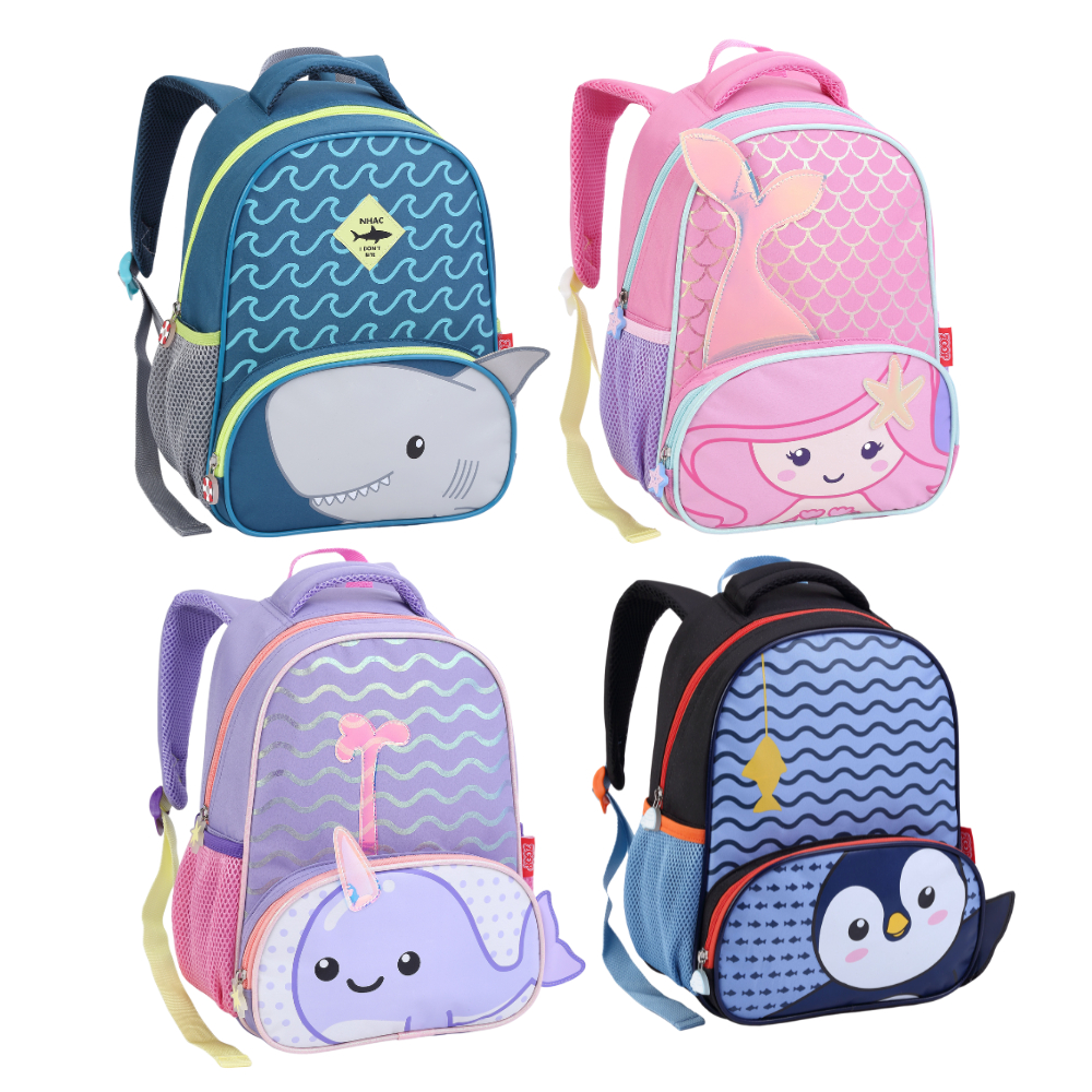Mochila Infantil Menina Bebe Creche Menino Pré Escolar Passeio Zoop Animais Reforçada Pequena