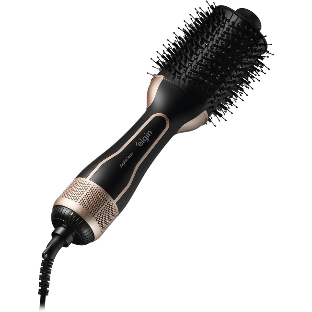 Escova Secadora Agile Hair Tourmaline Íon 3 em 1 Bivolt Elgin 1200 -Seca, Alisa e Modela