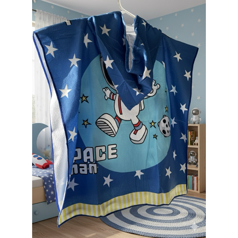 Toalha poncho infantil piscina praia pós banho astronauta/coelho/marinheiro/unicónio em Oferta na Shopee
