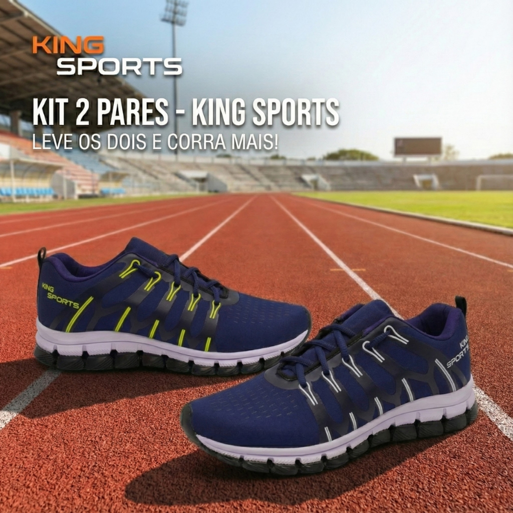 Kit 2 Pares Tênis Masculino Performance Para Corrida, Academia e Exercícios Intensos