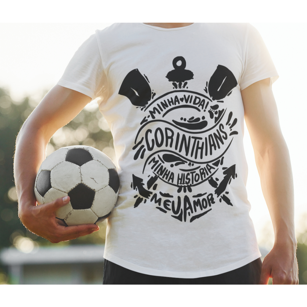 Camiseta Timão Corinthians Minha Vida Minha História 100% Algodão - Envio Rapido