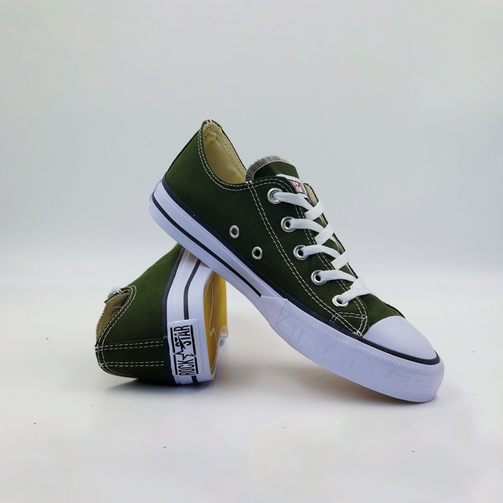 Tênis Cano Baixo Verde Militar Unissex Confortável Resistente De Alta Qualidade Tevet em Oferta na Shopee