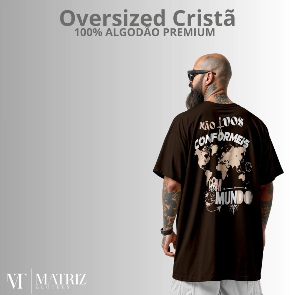 Camiseta Oversized Masculina Cristã Jesus 100% Algodão Premium Conforto T-Shirt