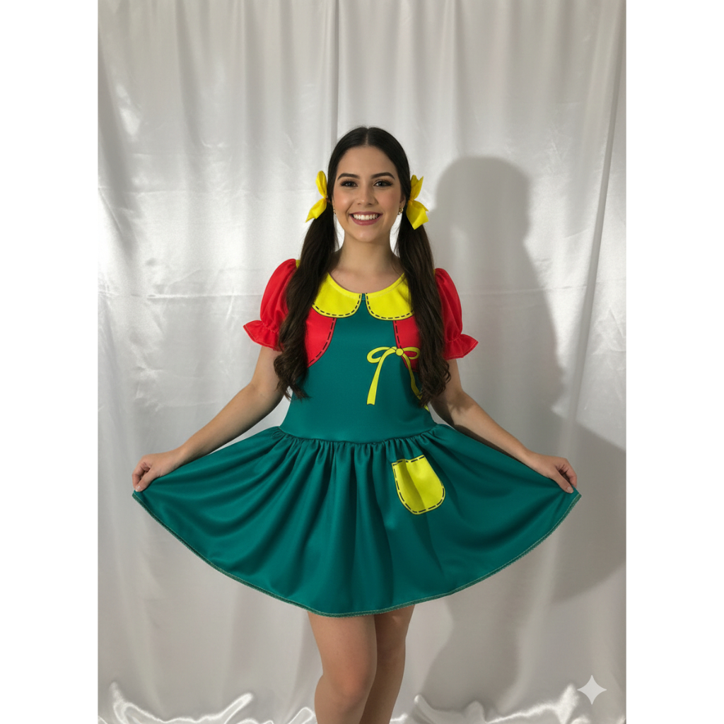 Fantasia Chiquinha Vestido Infantil e Adulto C26