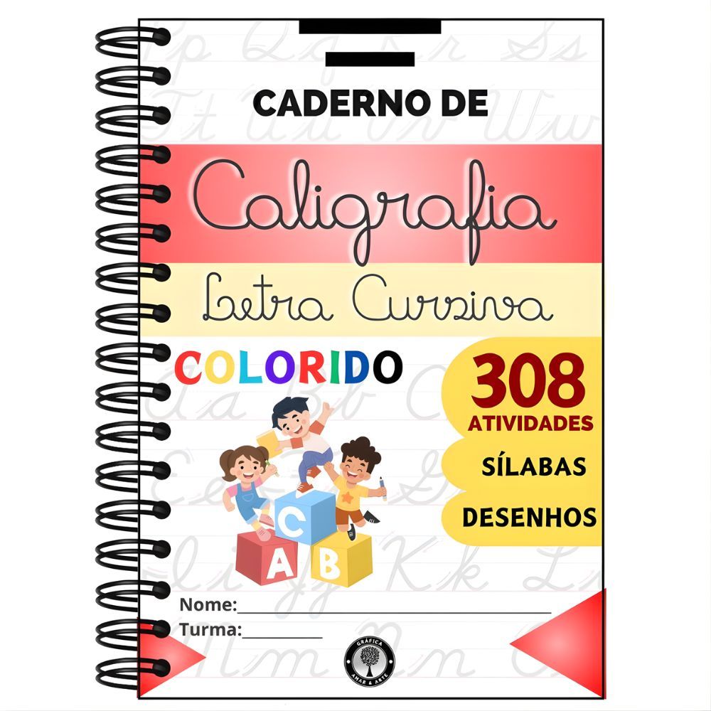 Caderno De Caligrafia Infantil Letra Cursiva 308 Atividades em Oferta na Shopee