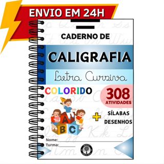 Caderno De Caligrafia Infantil Letra Cursiva c/ 308 Atividades em Oferta na Shopee