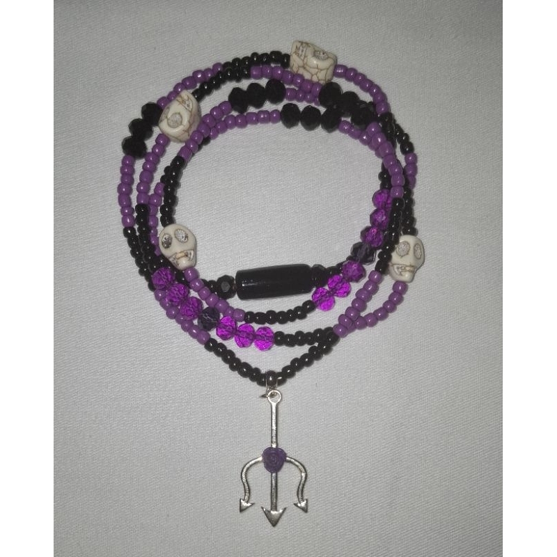 Guia Pombagira preto e roxo com firma - Guia de Maria Mulambo, Maria Farrapo, Maria Quitéria, etc