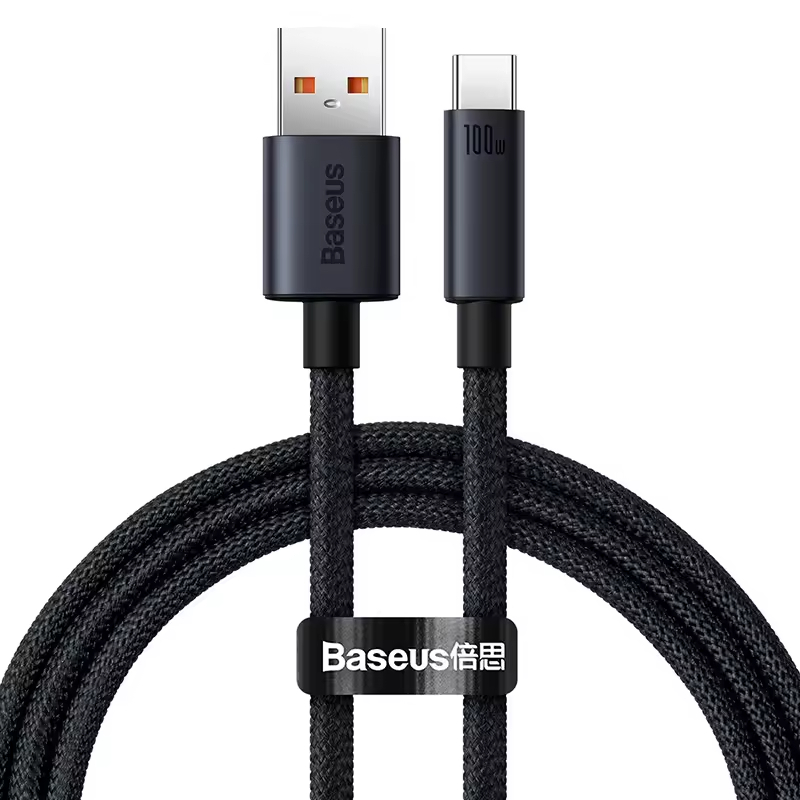 Cabo USB-C Baseus 100W 5A Original – Carregamento Rápido Tipo C