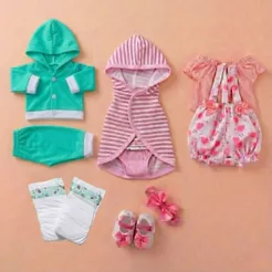 Kit Roupinha Fralda Bebê Reborn Mamãe Reborn Rosa 10 Peças - Veste de 45 a 50cm!