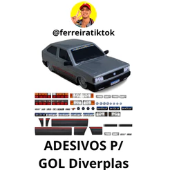 Cartela de Adesivos Gol Quadrado Diverplas