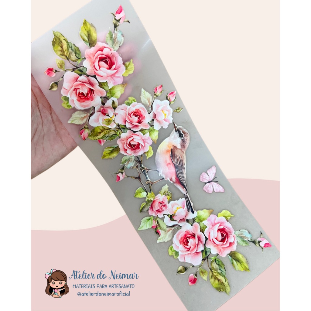 DECALQUE TERMOCOLANTE PARA TECIDO 28CM X 9,5CM