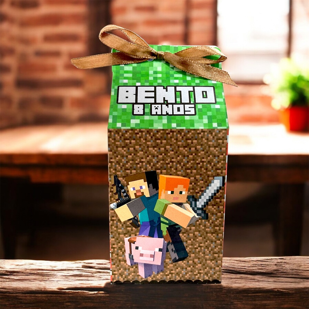 20 Caixinhas Milk Minecraft -Verde   Personalizada Com Nome  e idade Lembrancinha Para  Festa em Oferta na Shopee