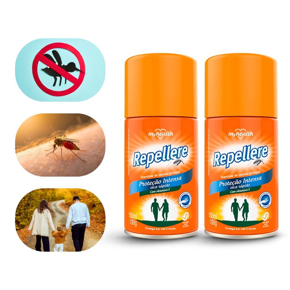Kit 2 Spray Repelente De Insetos Mosquitos 150ml Toque Seco