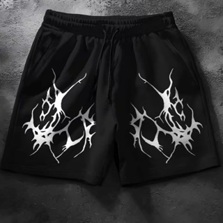 Short Moletom Masculino Estampa Tribal Gótica Punk Streetwear Verão em Oferta na Shopee