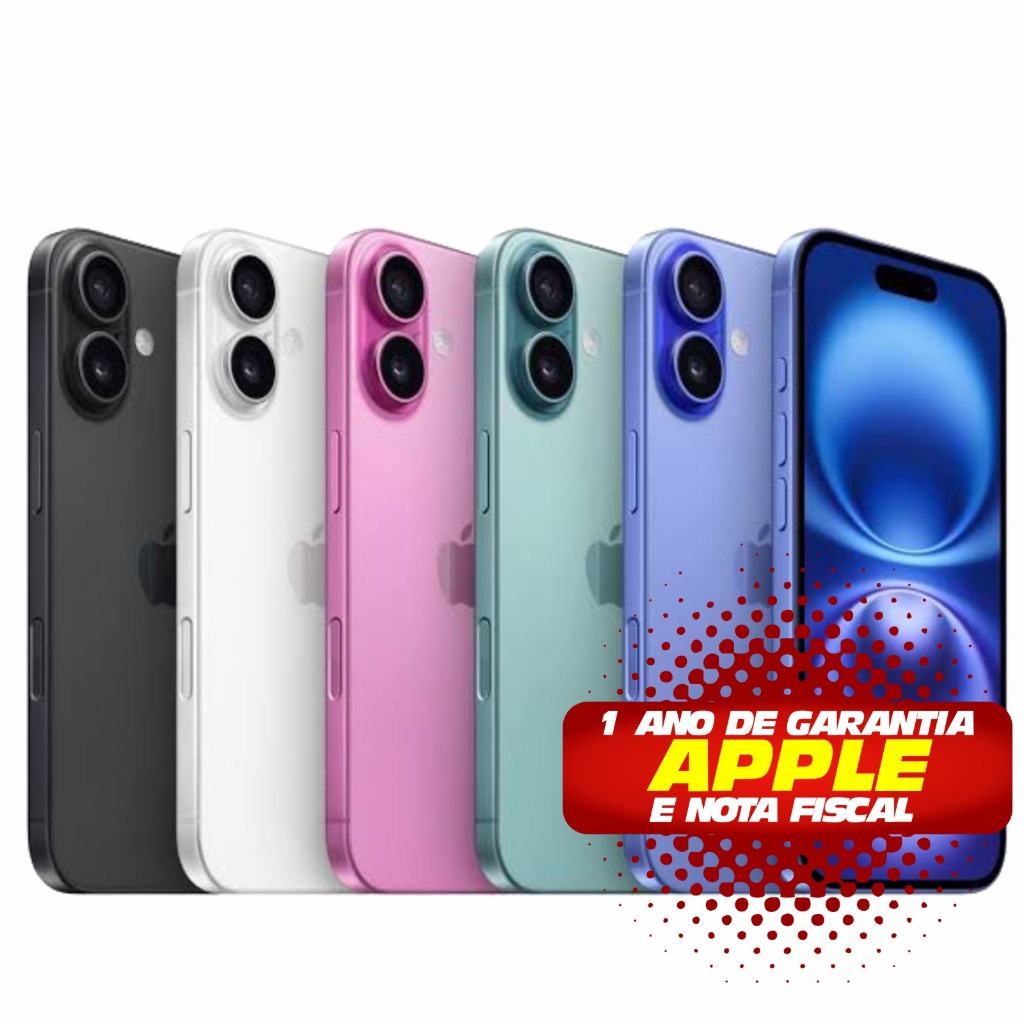 Celular IPhone 16 128Gb e 256gb  - Novo Lacrado com 1 ano de Garantia Apple