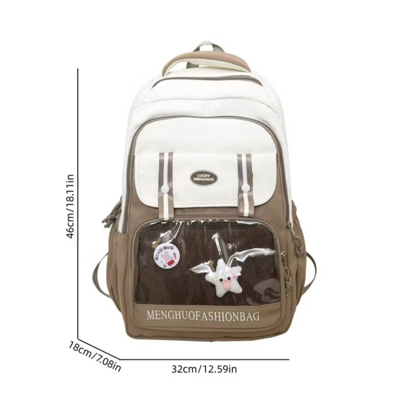 Mochila Feminina Masculino Escolar Passeio Coreano Grande Capacidade Impermeável 23108 — imagem 2 de 2