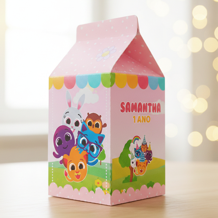 Caixa Milk Bolofofos | Caixinhas Personalizadas Kit Festa Aniversário Lembrancinhas Mimos