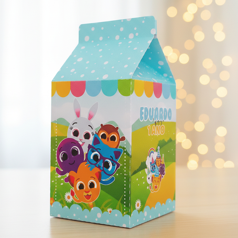 Caixa Milk Bolofofos | Caixinhas Personalizadas Kit Festa Aniversário Lembrancinhas Mimos