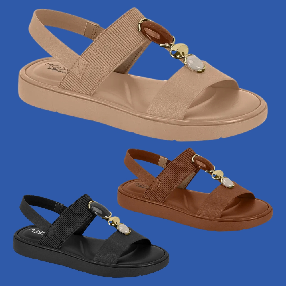 Sandália Modare Ortopédica Com Pedrarias - 7208.108 em Oferta na Shopee