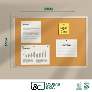 Quadro de Cortiça 120x90cm Quadro de Avisos com Moldura de Alumínio Vivid Board em Oferta na Shopee