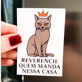 Ímã de Geladeira Gato Humorado 6x8,5cm – Decoração Criativa com Frase Divertida em Oferta na Shopee