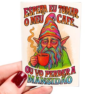 Ímã de Geladeira Café Humorado Gnomo 6x8,5cm – Decoração Divertida em Oferta na Shopee
