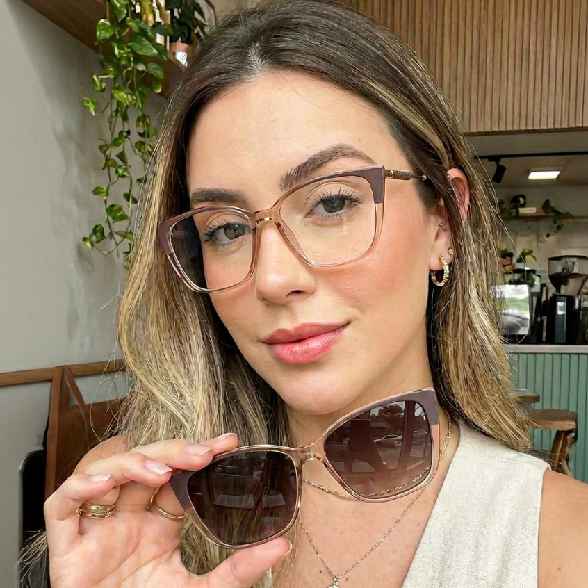 Armação p/ Grau Feminina Gatinho Ilook Exclusivo Versátil Clip Polarizado em Oferta na Shopee