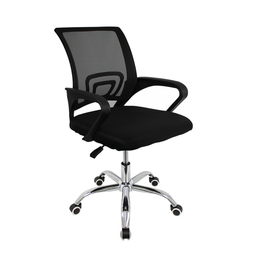 Cadeira Escritório Preta Giratória Office Arco Ergonômica C/ Encosto Tela Mesh Resistente Escritório