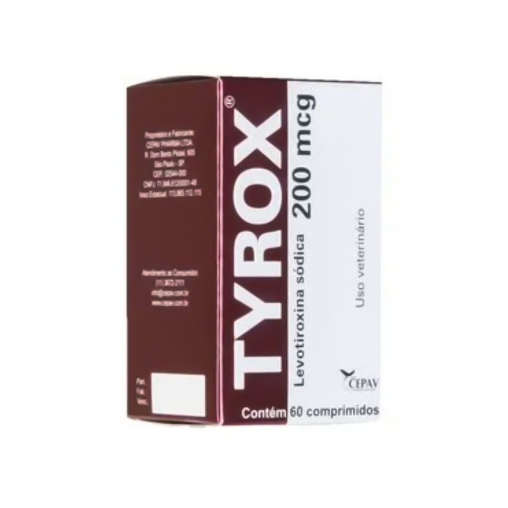 Tyrox 200 Mcg - 60 Comprimidos Para Cães em Oferta na Shopee