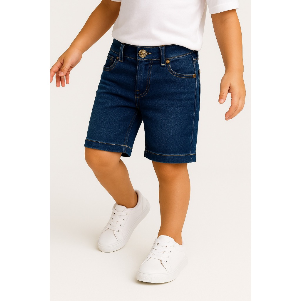 Short Bermuda jeans com elastano menino