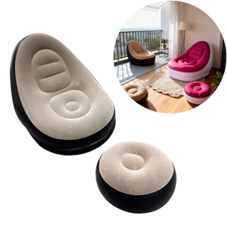 Poltrona Inflável C/Puff Portatil Preto Marrom Branco Vermelho – Conforto Premium, Moderna LUMX2 em Oferta na Shopee