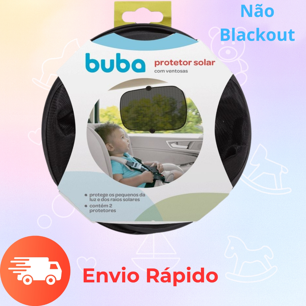 Protetor Solar Carro Buba Kit 2 Unidades com Ventosa Tela Tapa Sol Infantil Não Blackout em Oferta na Shopee