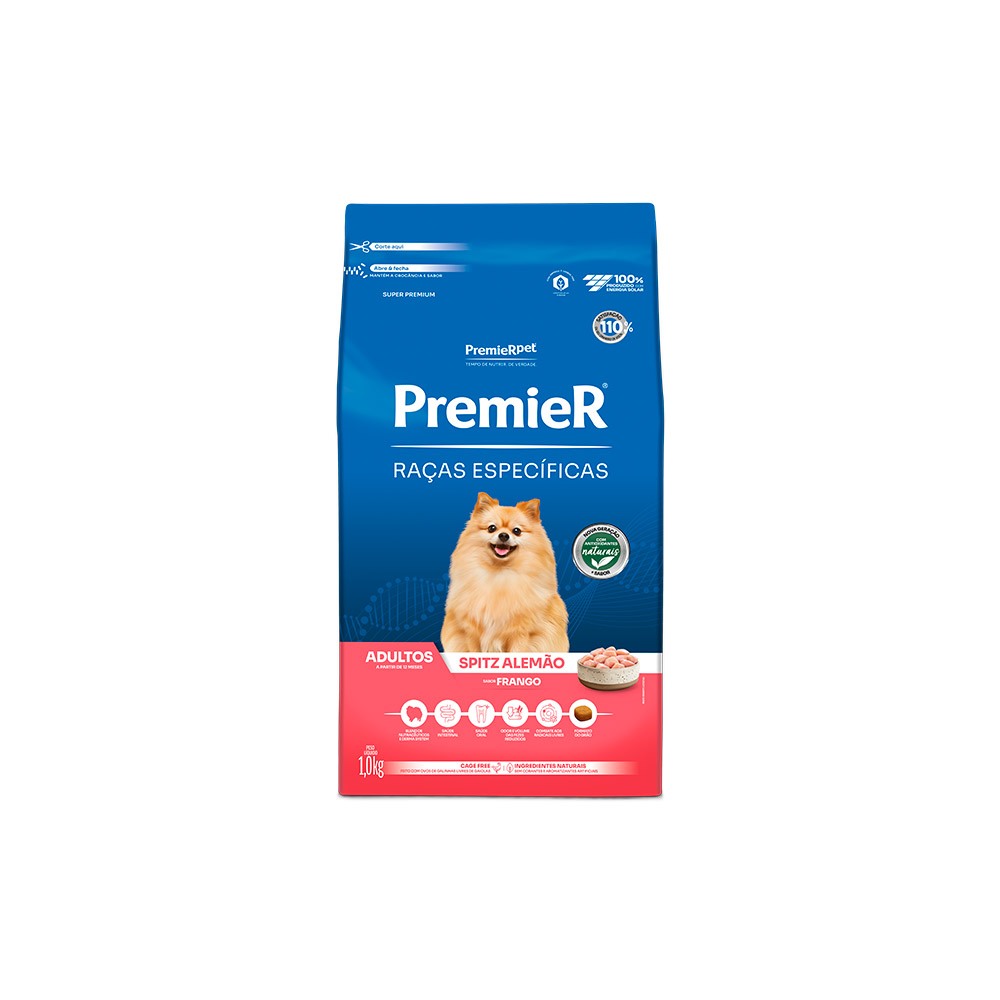 Racao Premier Racas Especificas Spitz Alemao Adultos Frango 1kg