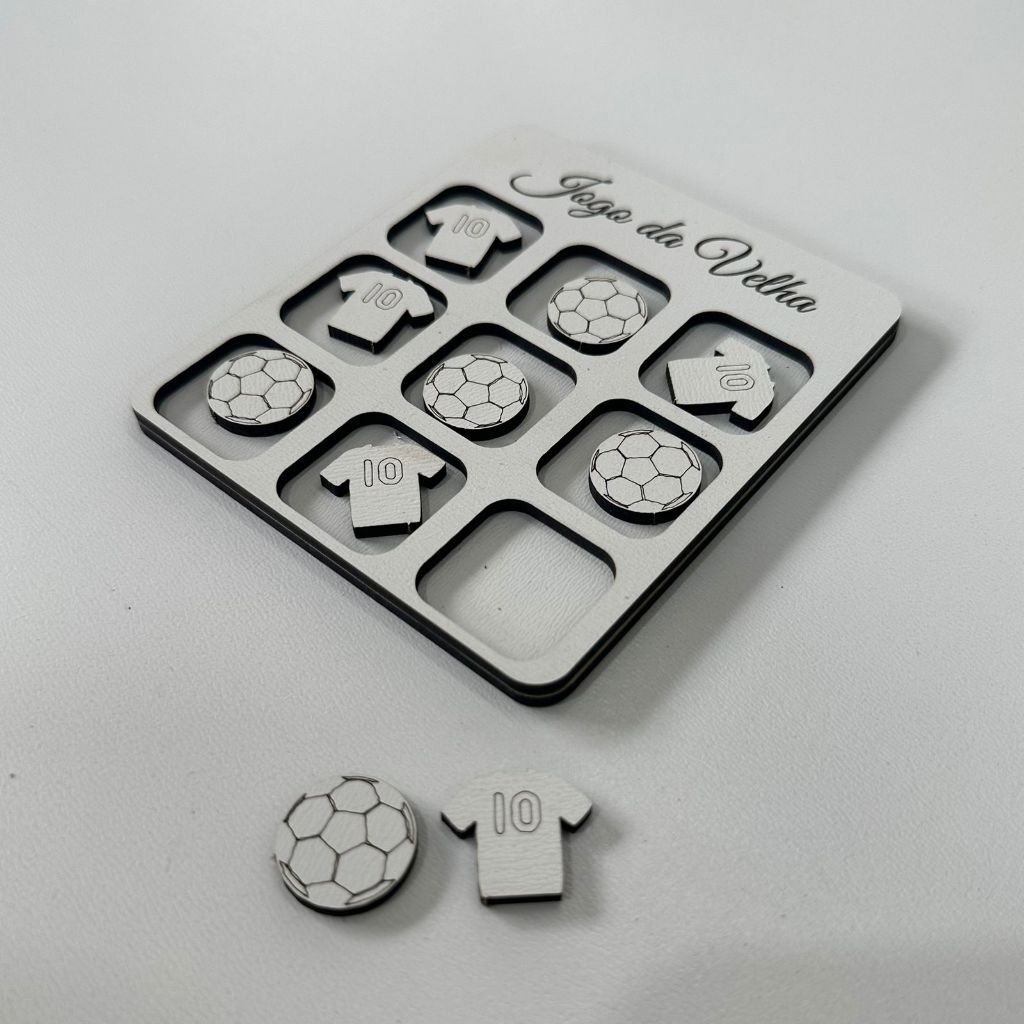 Jogo Velha Educativo MDF Branco Brinquedo Pedagógico Criança Infantil