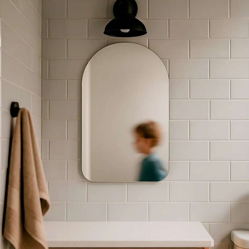 Espelho Orgânico Lapidado 44x64cm Banheiro Hall Entrada Lavabo de Parede Minimal