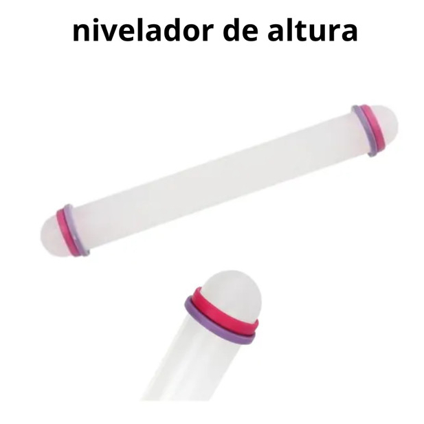 Rolo Maciço para Massa De Biscuit e Pasta Americana - 21 Cm em Oferta na Shopee