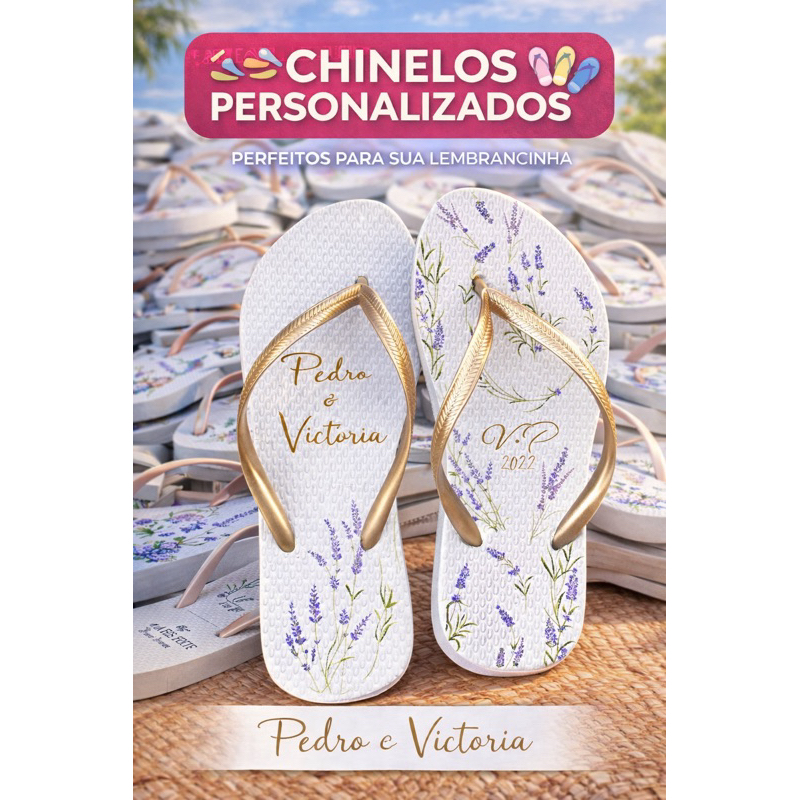 10 PARES DE CHINELO PERSONALIZADOS em Oferta na Shopee