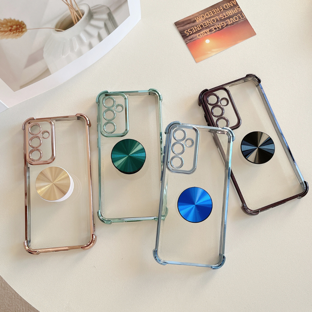 Capa Capinha Galaxy S26 S25 S24 FE PLUS ULTRA Transparente Borda Colorida com Su