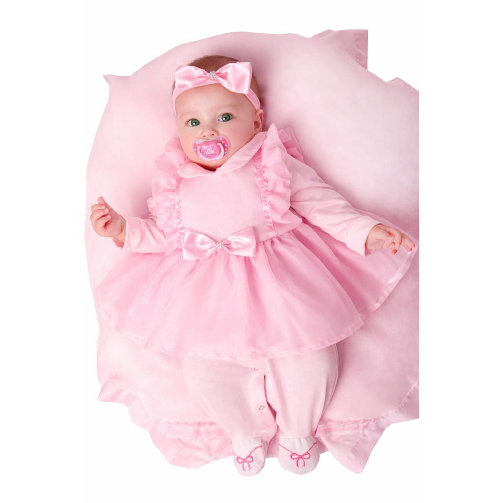Saída Maternidade Menina Bailarina 04 peças Roupa de Bebê Menina Voal Rosa em Oferta na Shopee