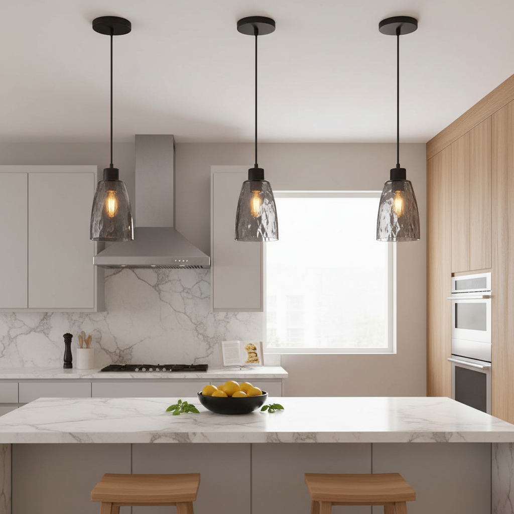 Luminária Pendente Riggo Fumê Vidro 1 Lâmpada Cozinha Bancada E27 Bivolt em Oferta na Shopee