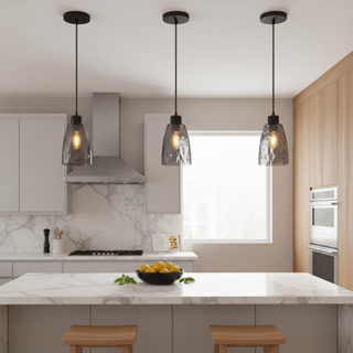 Luminária Pendente Riggo Fumê Vidro 1 Lâmpada Cozinha Bancada E27 Bivolt em Oferta na Shopee