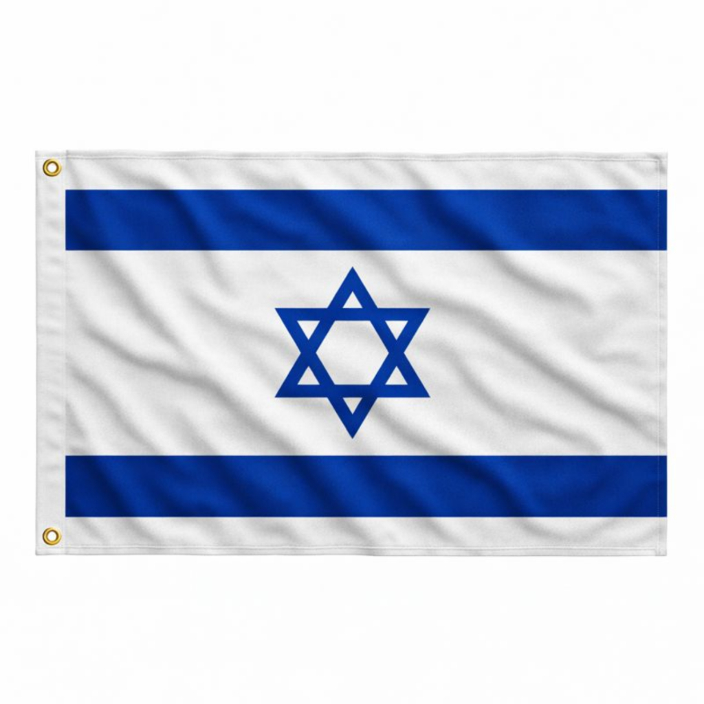 Bandeira Israel Oficial 90 x 150 cm C/ Anilhas p/ Mastro Costurada Excelente p/ Exteriores