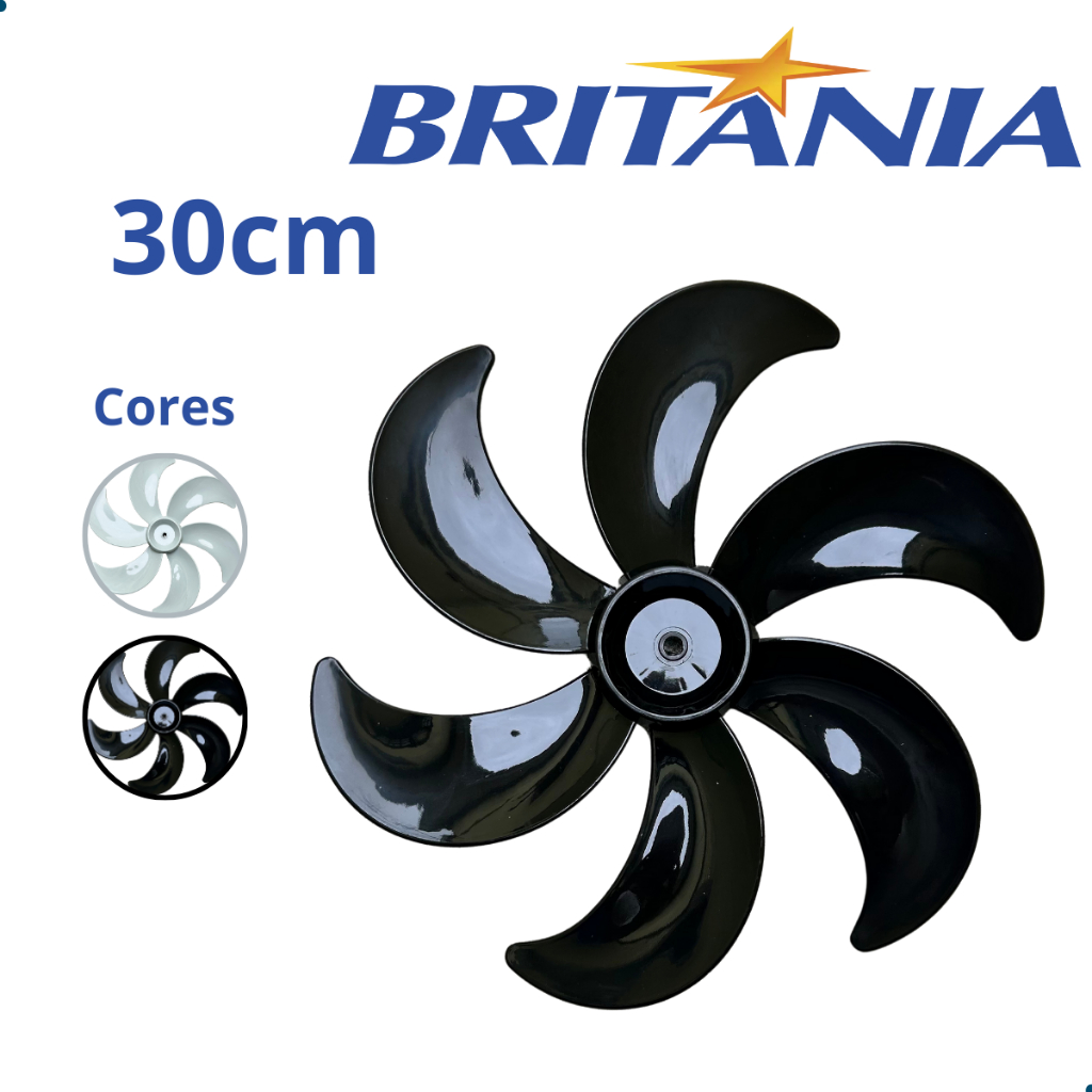 Hélice Britânia Ventilador 30cm Funda BVT30 Turbo Preto 6 Pas Original