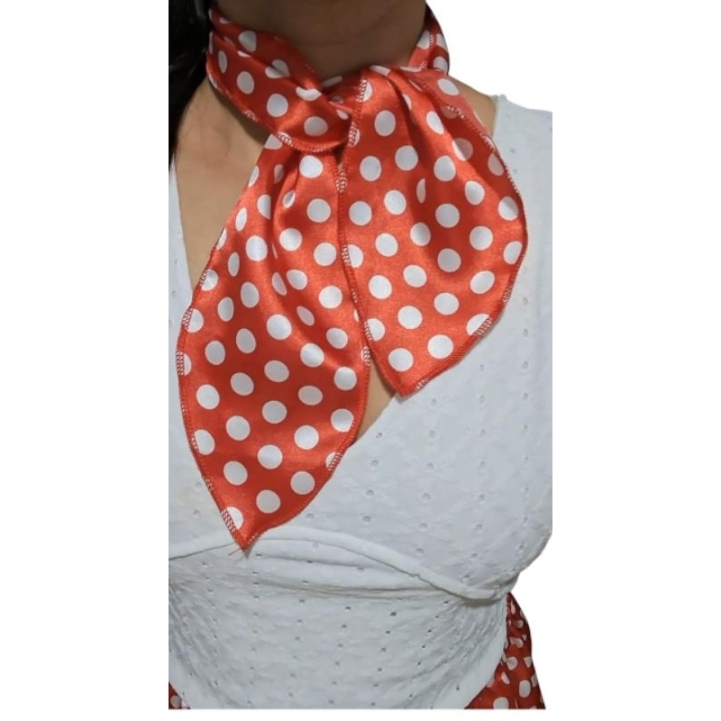 Saia Poá Vermelha Vintage Anos 50 + Lenço Feminino Pin Up Retrô Rodada Cintura Alta Rockabilly PP a G4 — imagem 2 de 2