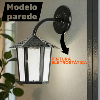 Arandela/Pendente Colonial Sextavado Vidro Blumenau Preto 110V-220V em Oferta na Shopee