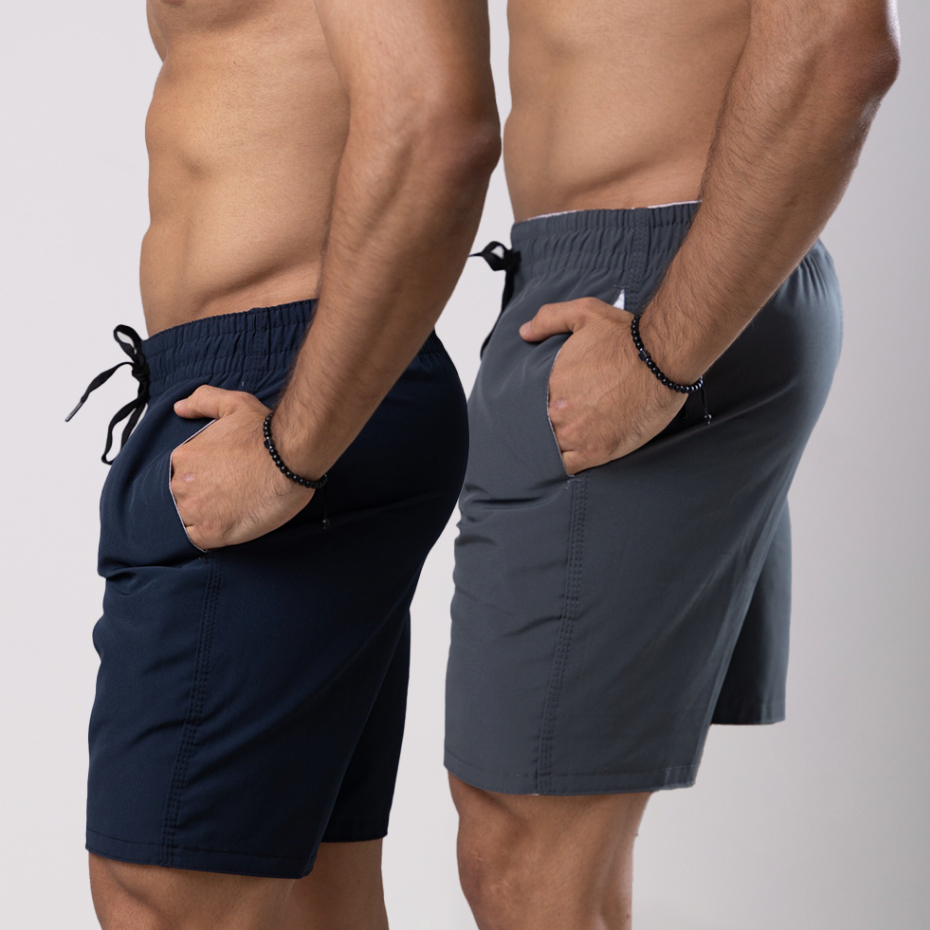 Kit de Shorts Bermuda Masculino Tactel Premium Elastano  Treino Praia Academia Banho Caminhada Leve Casual e Esportivo